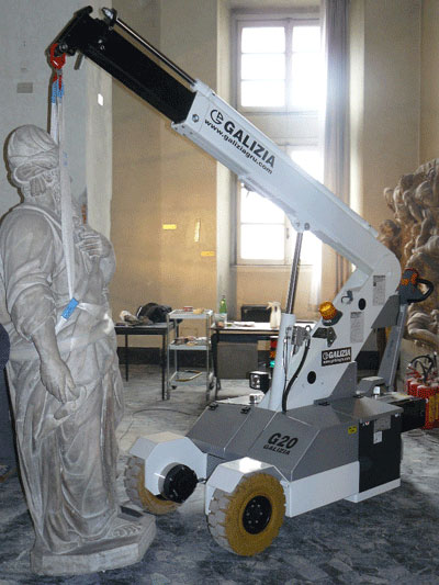 Миланский музей использует мини-кран Galizia 