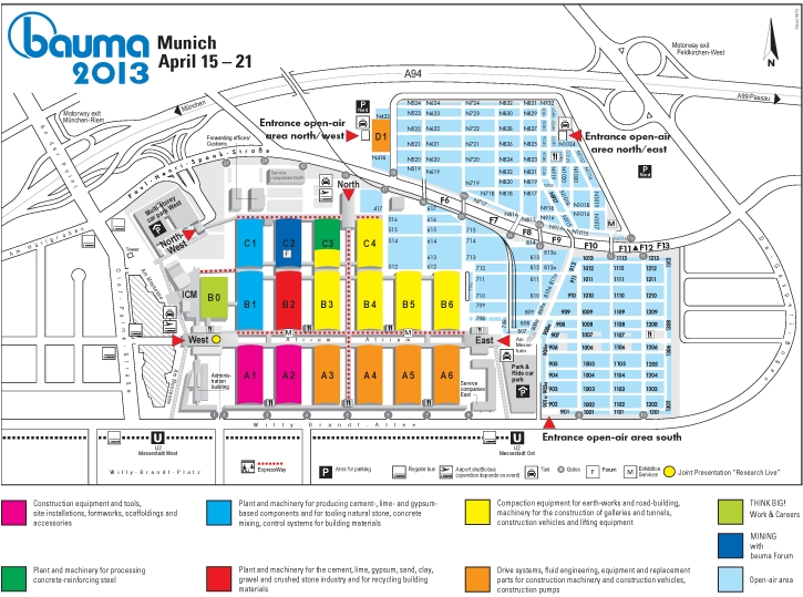 Карта выставки Bauma 2013